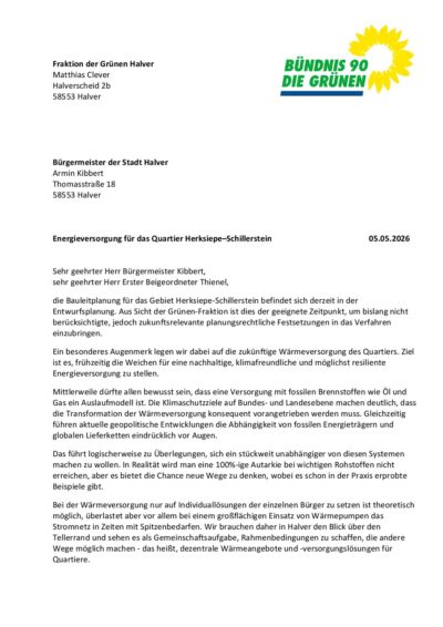 Energieversorgung für das Quartier Herksiepe–Schillerstein