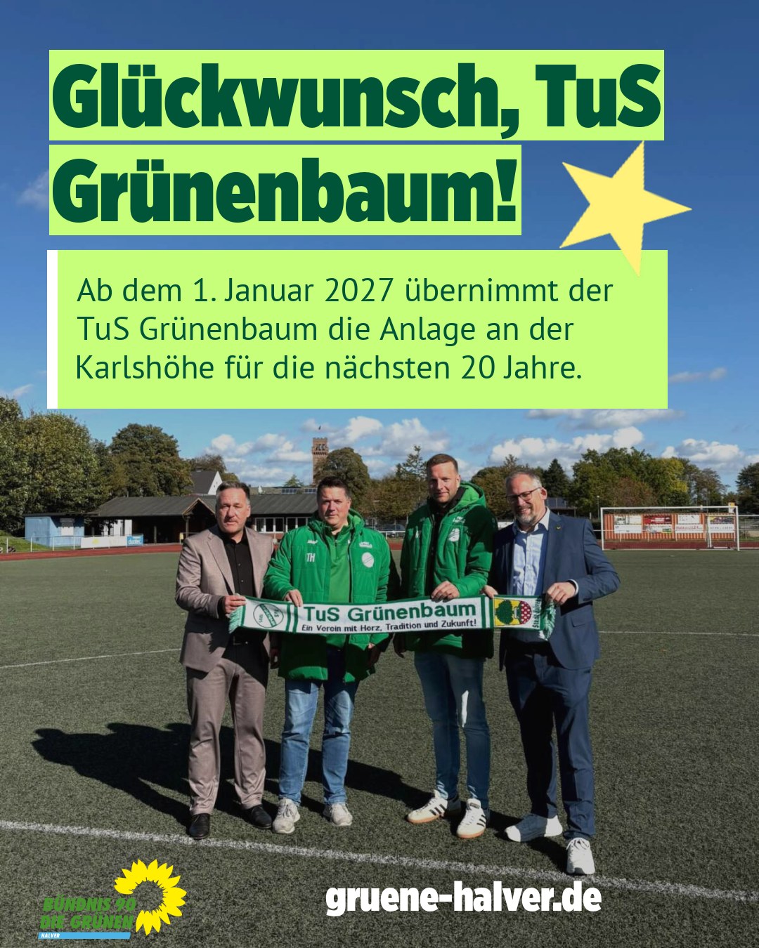 Privat: Glückwunsch Grünenbaum!